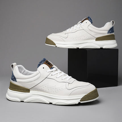 European Station Men's Shoes Forrest Gump Shoes Sneakers Leather White Shoes Contrast Casual Board Shoes Torre Shoes Men's One Piece Hair