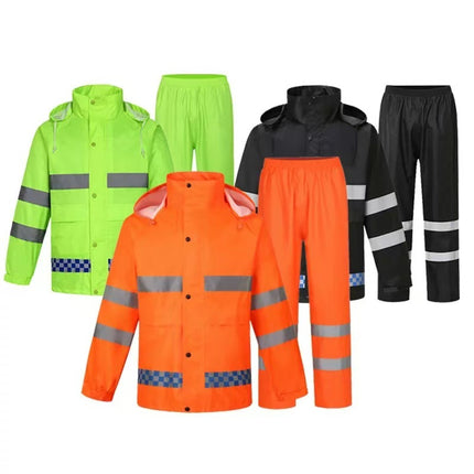 Oxford Cloth Raincoat and Rain Pants Set for Men, Thickened for Transportation and Electric Vehicles, Separate Full-Body Rainwear for Delivery Riders