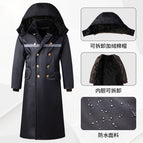 Ultra-long black upgraded waterproof [fleece-lined hat + removable liner]] / Small size recommendations (50.00 kg-65.00 kg