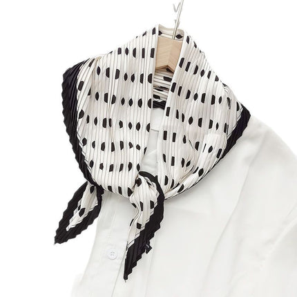 New wrinkled small square scarf female Korean imitation silk printed wrinkled small scarf Joker scarf decorative scarf wholesale