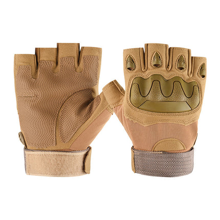 Gloves Outdoor Tactical Half-Finger Cycling Gloves Men's Mountaineering Fitness Training Iron Anti-Slip Electric Vehicle Black Hawk Gloves
