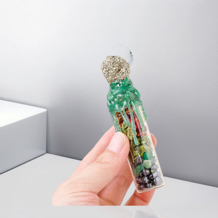 Natural Mineral Raw Stone Chalcopyrite Wishing Bottle Ornaments Crystal Gravel Magic Drift Energy Bottle