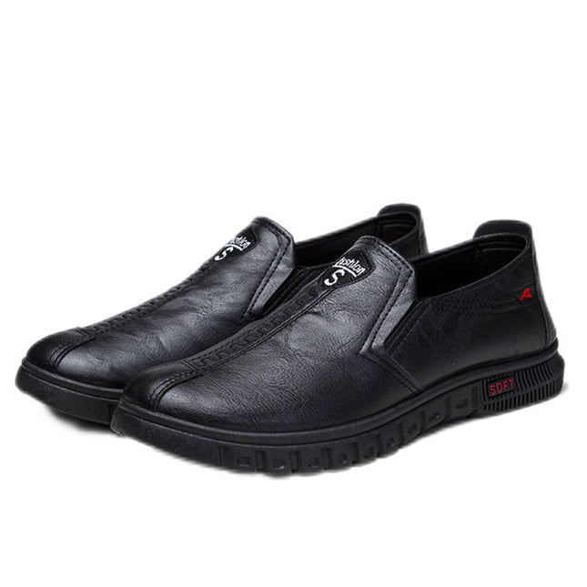 Men's Shoes 2026 New Business Casual Shoes British Style Slip-On Men's Casual Korean Style Breathable Leather Shoes with a High-End Feel