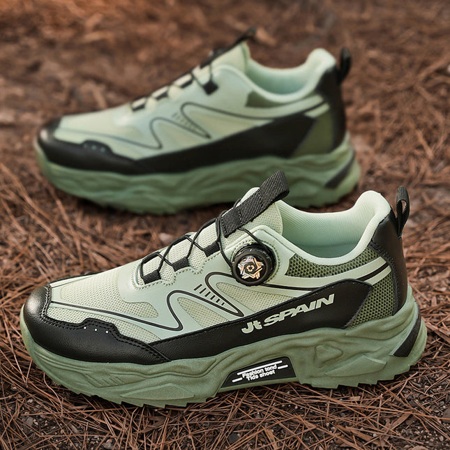 Cross-Border Large Size Summer New Men's Sports Shoes for Fitness and Outdoor Activities, Breathable with Rotating Buckle and Stylish Mesh Design