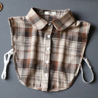 brown Check Crewneck Scrub (Cotton)