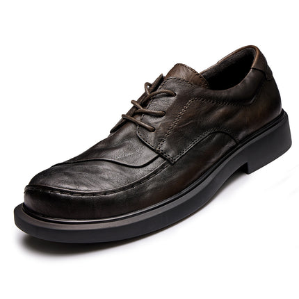Casual Small Leather Shoes Men's 2022 Autumn Genuine Leather Business Slip-on Men's Shoes Youth Round Toe Casual Fashion Shoes