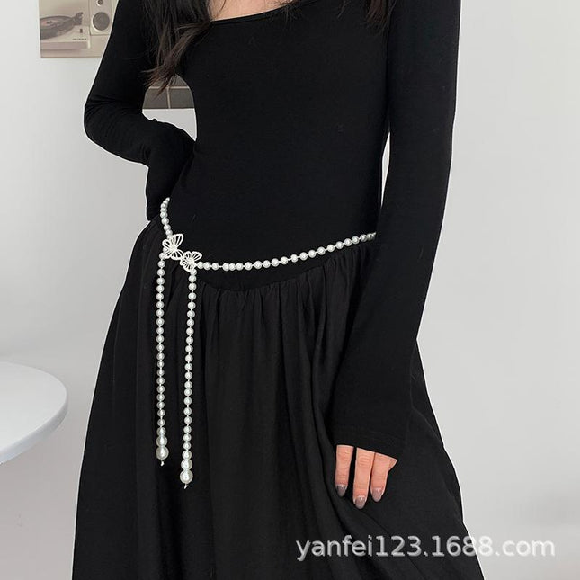 Women's Chanel-Style Butterfly Waist Chain, Ins Korean Version Sweet Decorative Pants Chain, Simple and Versatile, Cross-Border Wholesale
