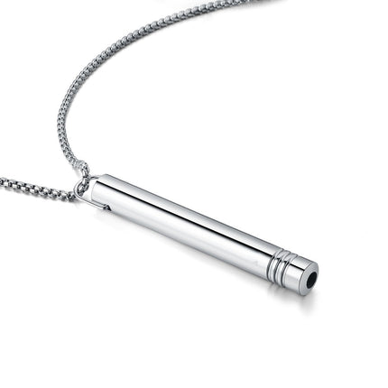 Titanium Steel Amazon Best-Selling Whistle Meditation Mindfulness Breathing Decompression Anxiety Yoga Stainless Steel Pendant Necklace in Stock