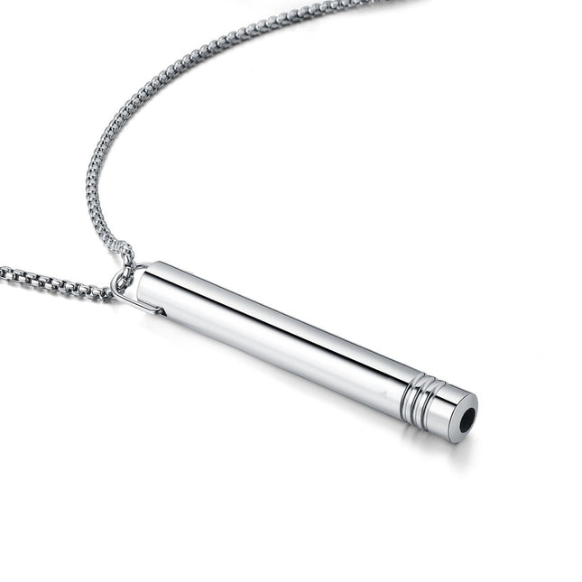 Titanium Steel Amazon Best-Selling Whistle Meditation Mindfulness Breathing Decompression Anxiety Yoga Stainless Steel Pendant Necklace in Stock