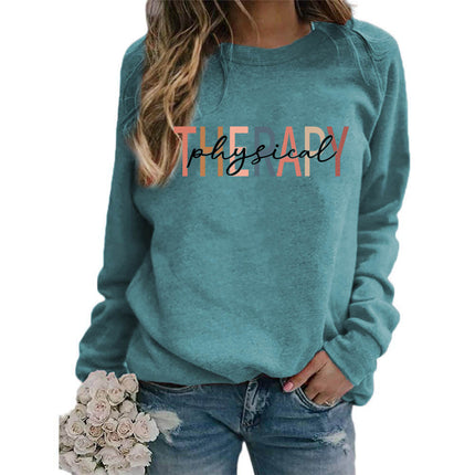 Foreign trade supply therapy printed round neck jacket sweater European size women's coat long sleeve cross-border autumn and winter