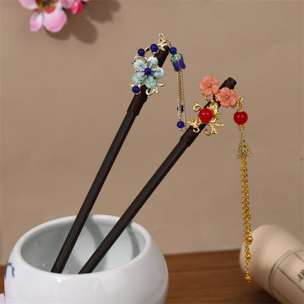 New Year Red Festive Chinese Style Hairpin Palace Style Tassel Walking Hair Hairpin Retro Hanfu Ancient Dress Cheongsam Hair Accessories Women