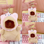 Bead chain style / Light brown piggy hat capibala