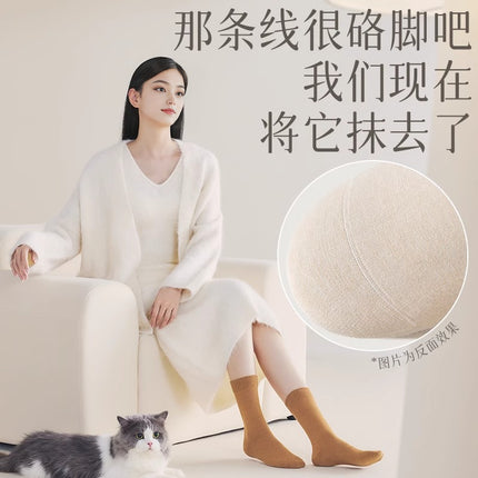 Pure cotton socks children autumn and winter boneless tube socks moon socks Zhuji socks cotton women's socks wholesale winter floor socks