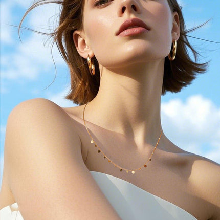 Lishan Versatile Bowknot Accessories Titanium Steel Metal Chain Series Layered Natural Stone Necklace Clavicle Chain for Women
