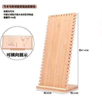 Bamboo Creative L-shaped necklace display stand vertical heightened bracelet pendant jewelry window counter display props