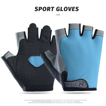 Cycling Half-Finger Gloves for Men and Women, Outdoor Sports, Mountaineering, Shock-Absorbing, Non-Slip, Silicone Breathable Butterfly Mesh, Sun Protection, Thin Gloves