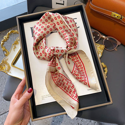 70cm Imitation Silk Square Scarf Fashion All-match Silk Scarf Professional Scarf Korean Style Neck Protection Scarf Decorative Small Square Scarf