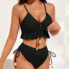 Black ruffle bikini / S