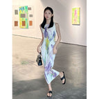 White Oil Painting dress / Free size