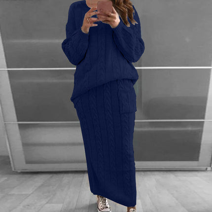 2026 Autumn/Winter New Women's Fashion Amazon European and American Style Cable Knit Sweater Women's Set Dress