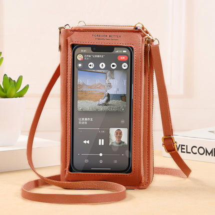 2025 Touch Screen Mobile Phone Bag Women's Cross-Body Bag Anti-Theft Multi-Functional Transparent Fashion Small Bag Wallet Mobile Phone Bag Anti-Fall