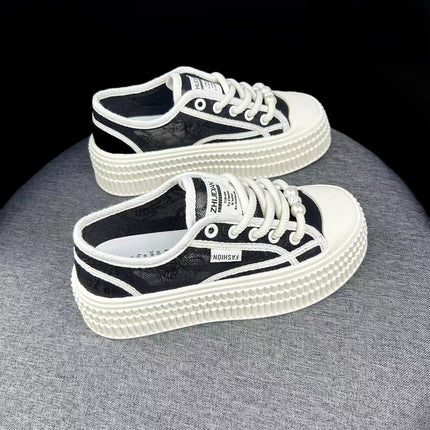 Lightweight Fisherman Shoes Women's 2024 Summer New Sports Mesh Breathable Feet White Shoes Canvas Shoes 34 Size Elevated