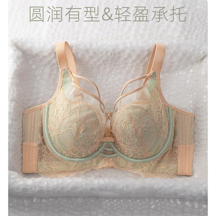 Underwear Women's Big Chest Slimming Adjustable Gather-up Summer Thin Soft Steel Ring Anti-sagging Rabbit Cup Bra