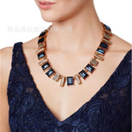 OSCAR Live Cross-border Shiny Glass Crystal Candy Elegant Light Luxury Antique Niche Design Necklace