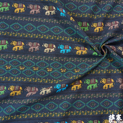 Hemp Cotton Digital Printed Fabric Yunnan Lijiang Retro Bohemian Fabric Hotel Pillow Bar Tablecloth