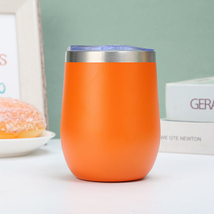 304 Stainless Steel Eggshell Cup Portable Cross-Border U-Shaped Wine Thermos Cup 12oz Cup American Style Wholesale Aviation Cup