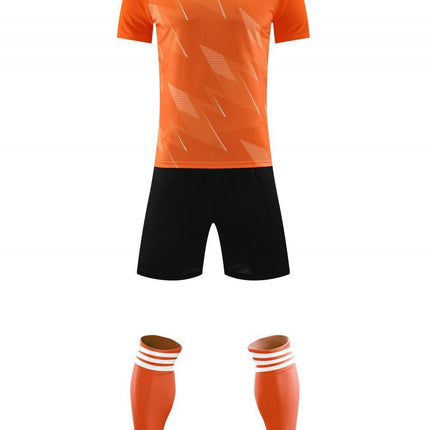 Football Uniform Suit Men's and Women's Game Team Uniform Adult Children's Sports Short-Sleeved Training Uniform Summer Breathable Football Jersey