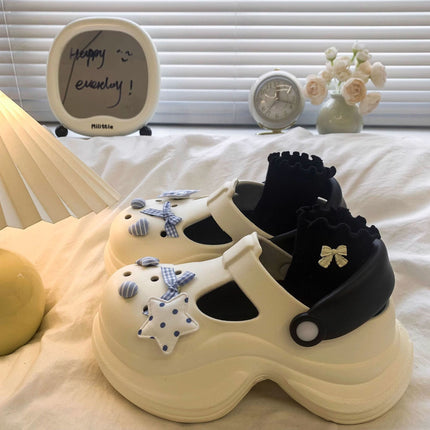 Thickened and Comfortable Princess Style High Heel Cave Shoes Explosive Vintage Office Wear-resistant Thickened Cute Slippers for Women