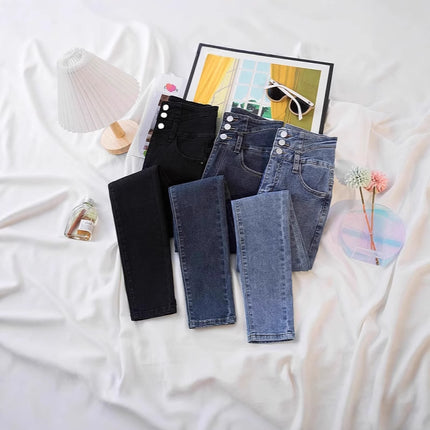 Jeans for Women in Autumn and Winter 2025 New High-Waisted Belly-Controlling Slimming Look Elastic Leggings for Small Feet, Comfortable and Soft