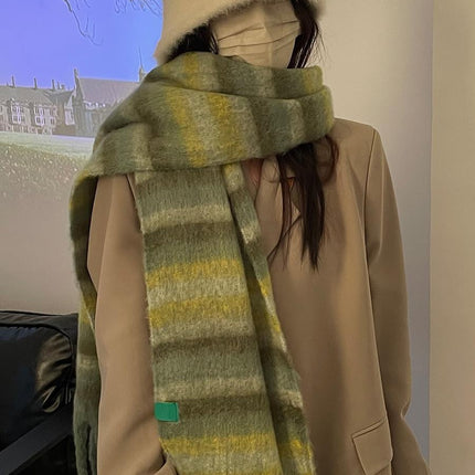 2022 new cool atmosphere ~ brushed colorful scarf autumn and winter warm scarf fashion item warm gift
