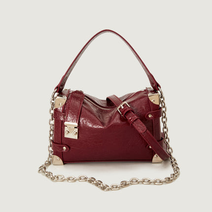 Chanel Style Chain Hand Bag 2024 Retro Square Soft Box Bag Genuine Leather Pillow Bag Shoulder Crossbody Women's Bag