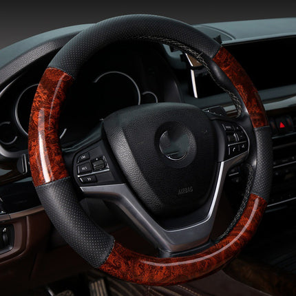 Cross-border foreign trade generation leather steering wheel cover perforated breathable handle cover four seasons universal round/D-shaped cover tpe