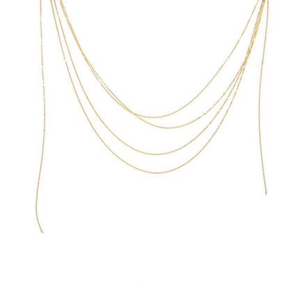European and American simple versatile thin chain plain chain high temperament necklace clavicle chain women with dress shirt jewelry