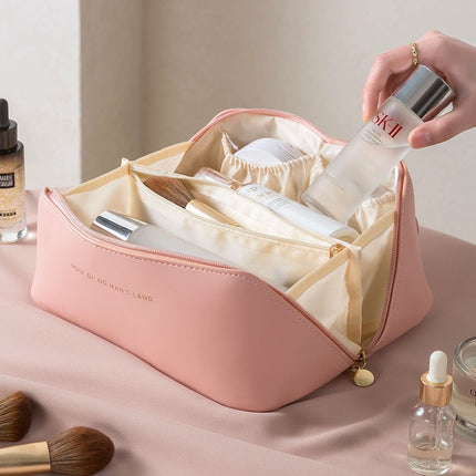 Portable Ins Advanced Sense Internet Trendy Cosmetic Bag Partition PU Pillow Bag Cosmetic Bag Large Capacity Washes Storage Bag