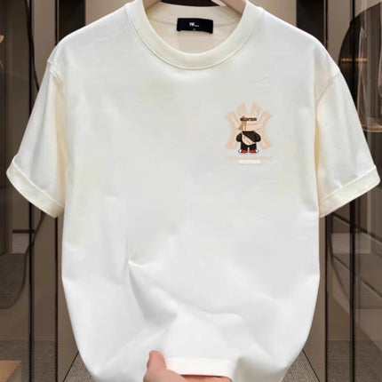 2026 Summer New Heavyweight Cotton Short-Sleeve T-Shirt for Men, Loose Fit, Trendy, Cool and High-End Half-Sleeve Top for Men's Clothing