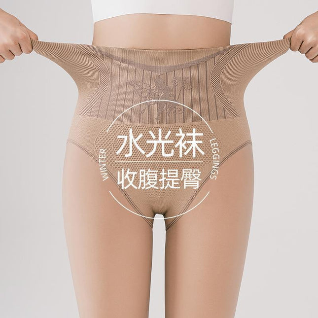 Shuiguang socks light leg artifact female flower fairy high waist hip leggings spring and autumn pantyhose winter fleece-lined black stockings