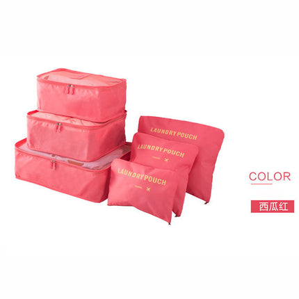 New Travel Bag 6-Piece Set Oxford Cloth Multi-Functional Cosmetics Bag Intimates Bra Organizer Bag Shoe Cosmetics Bag Six-Piece Set