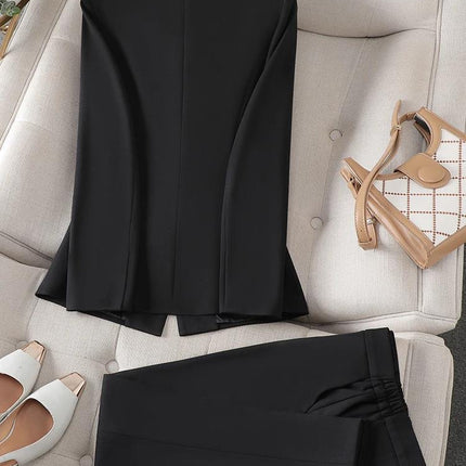 Formal Women's Suit Pants Set Autumn Winter New Fashion Apricot