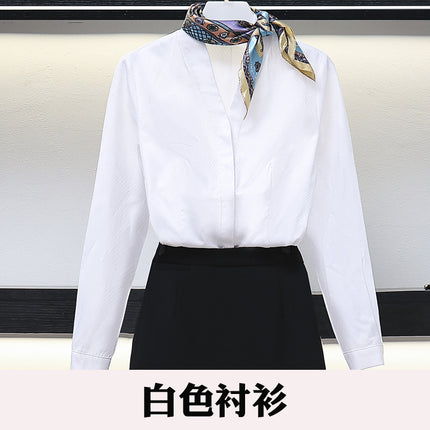 High-end professional dress winter long sleeve civil servant interview formal dress women beauty salon jewelry overalls professional temperament