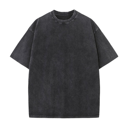 Digital direct spray washing cotton short sleeve custom retro distressed men's and women's class clothes work clothes custom