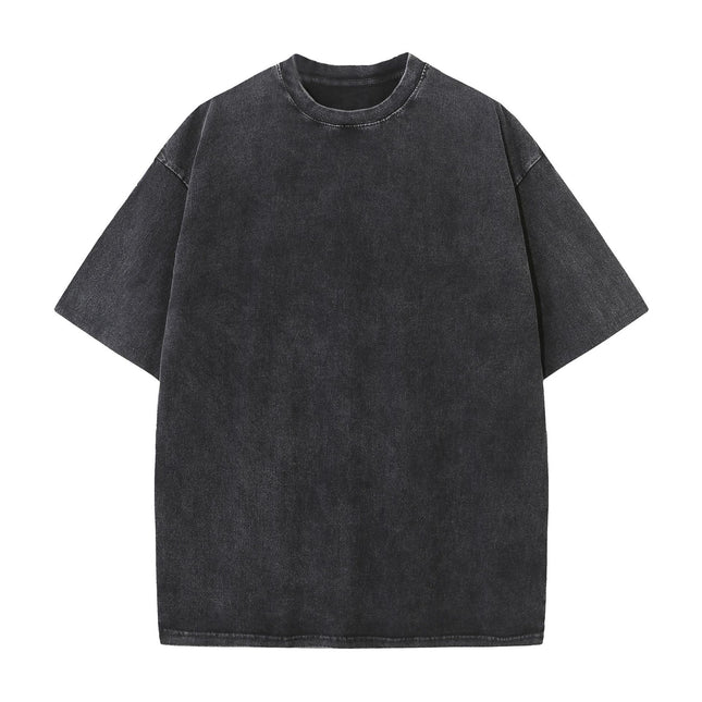 Digital direct spray washing cotton short sleeve custom retro distressed men's and women's class clothes work clothes custom