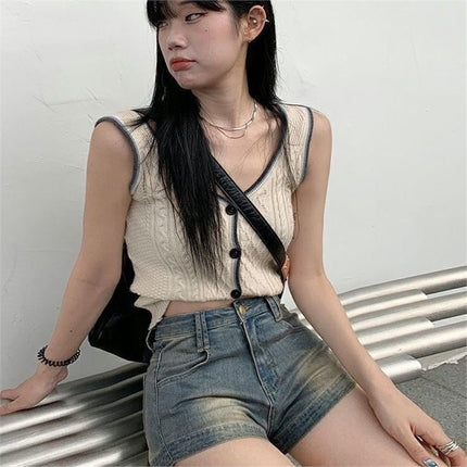 Petite Washed High-Waisted Denim Shorts for Women 2025 Summer New American Retro Hot Girl Slimming Hot Pants