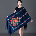 Embroidered Vase-Navy Blue / 200cm