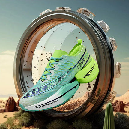 Cross-border plus size Couple Running Sports Leisure Real Explosive Carbon Plate Friction Sound Breathable Running Shoes Soft Sole Men's Shoes