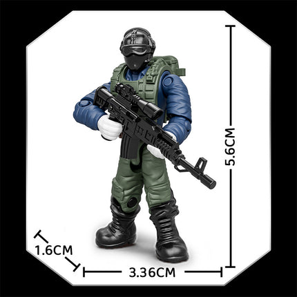 Xiangjun Building Blind Bag Series Simulation Military Man 1:36 Border Defense Force Anti-Terrorism Special Police Model Doll 1050