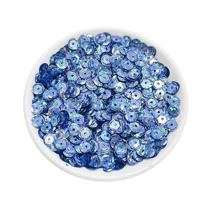 6MM round curved surface hole PVC sequins jewelry accessories concave and convex surface wholesale flat bottom hexagonal sewing clothing beads